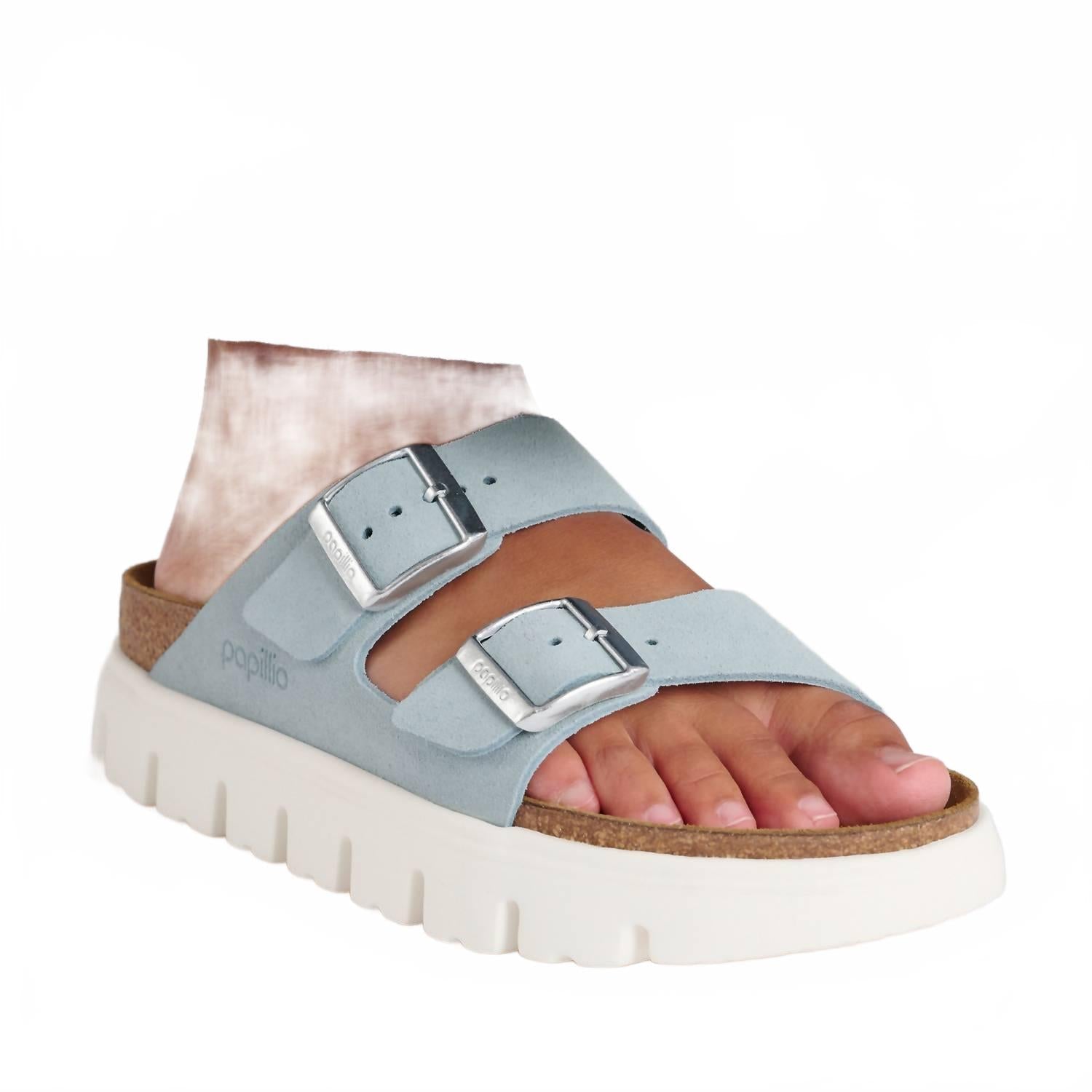 Women's Arizona Chunky Suede Sandal In Baby Blue