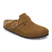 Unisex Boston Suede Narrow Leather Clogs In Mink