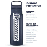 "LifeStraw Go 2.0 1L Stainless Steel Water Filter Bottle Aegean Sea"