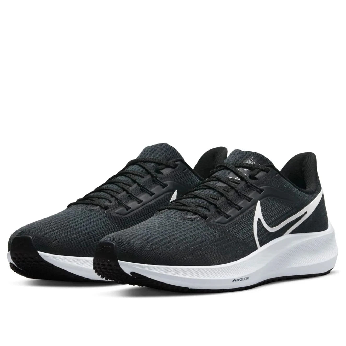 Men's Nike Air Zoom Pegasus 39 DH4071-001 Black White Athletic Running Shoes