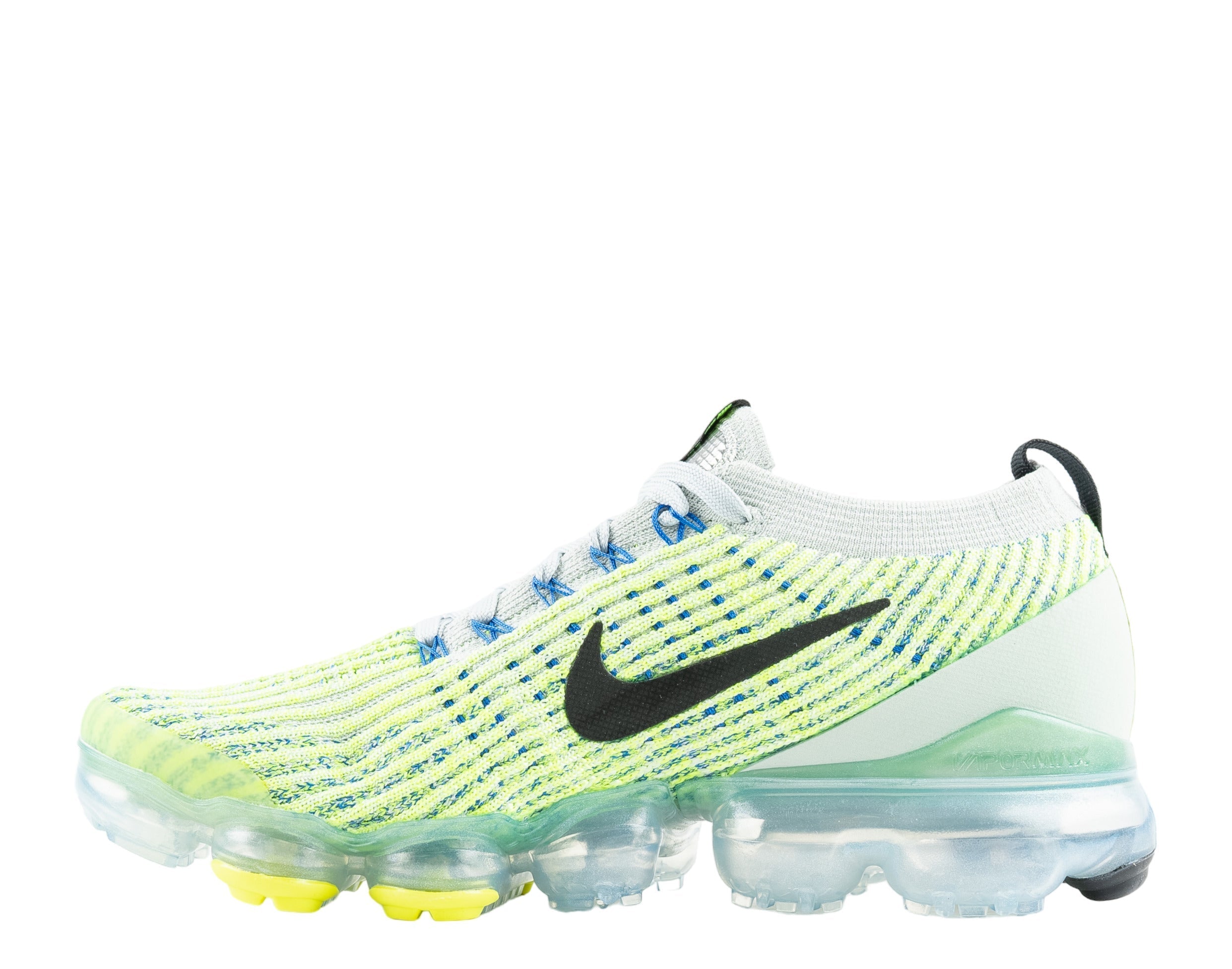 Men's Nike Air Max Vapormax Flyknit 3 Silver/Black-Volt Running Shoes AJ6900-005