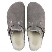 Unisex Boston Fur Coin Shearling Clog In Stone