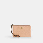 Coach Outlet Corner Zip Wristlet In Signature Leather With Charm