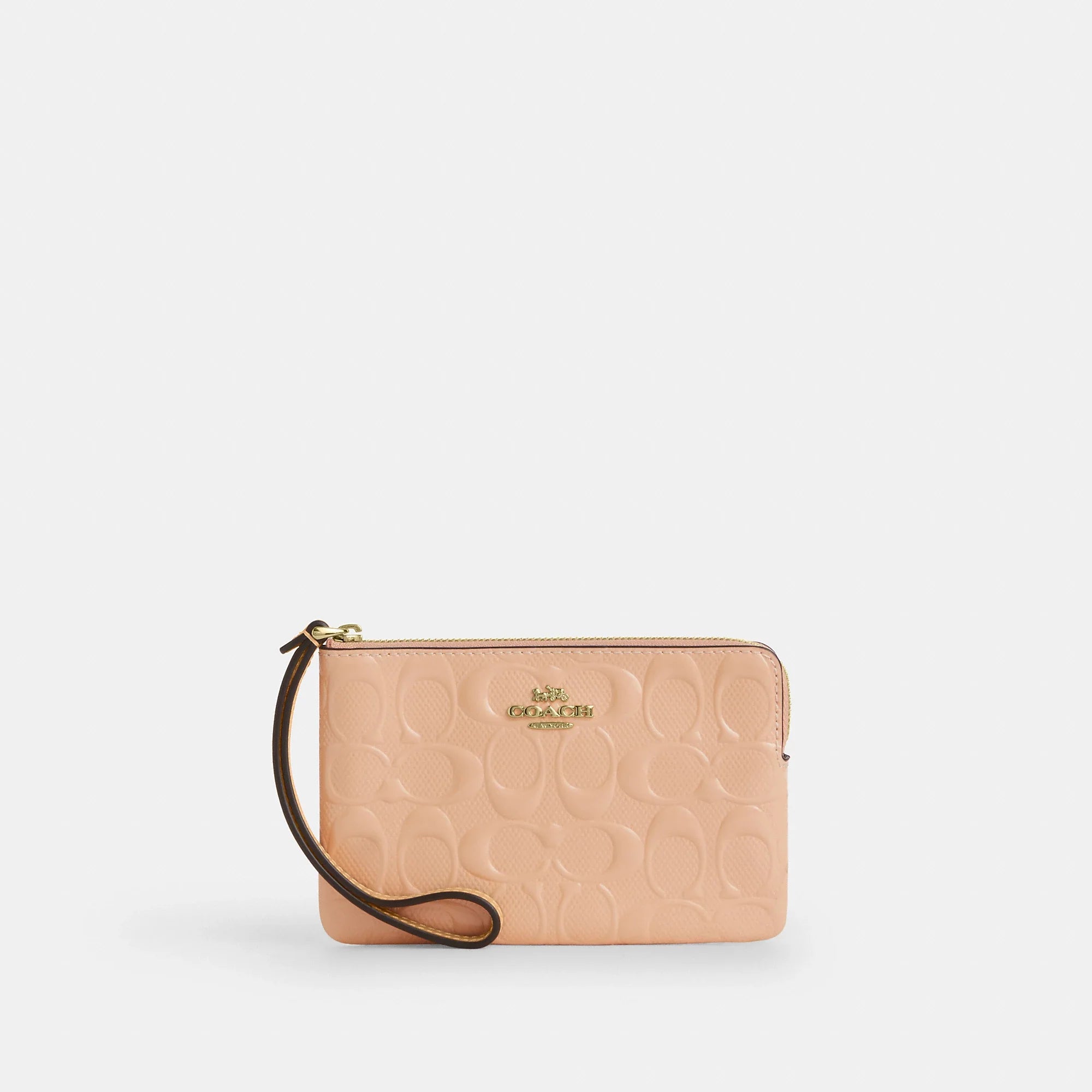 Coach Outlet Corner Zip Wristlet In Signature Leather With Charm