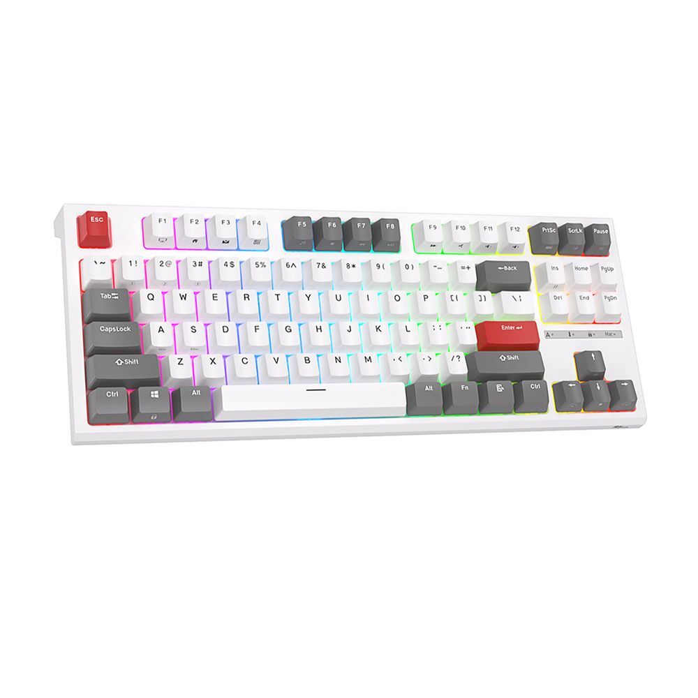 Royal Kludge RK R87 Mechanical Wired RGB Hot-Swappable Keyboard White - Brown Switch