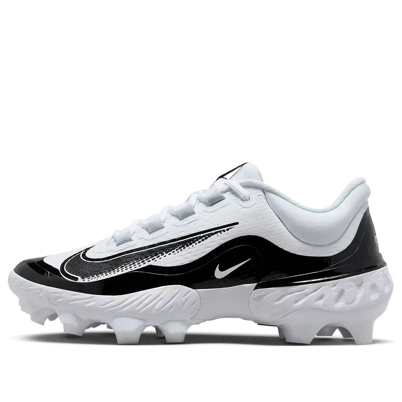 Nike Alpha Huarache EliteLow MCS Men'sWhite Black Baseball Cleats LIQ1206