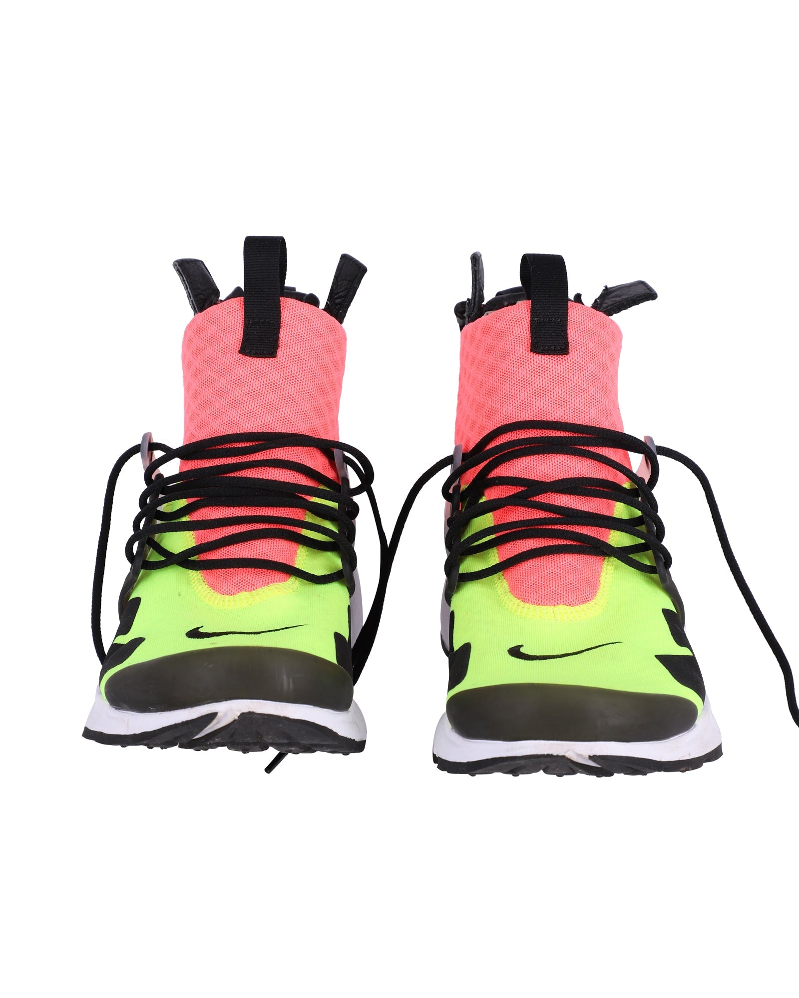 Nike Air Presto x Acronym Sneakers in White/Black Hot Lava Volt Neoprene
