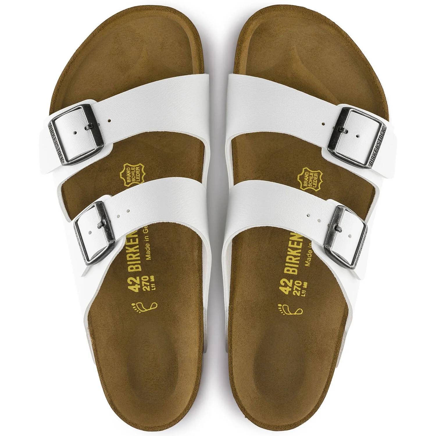 Women's Arizona Leather Sandals In White