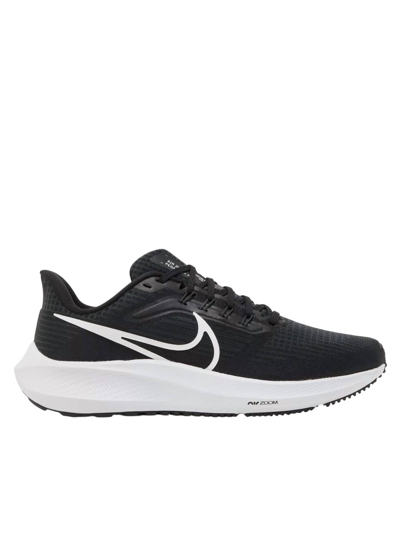 Women's Air Zoom Pegasus 39 Sneaker In Black/white/dark Smoke Grey