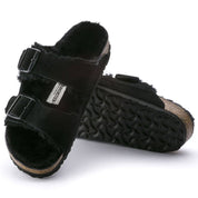 Unisex Arizona Fur Shearling Sandal In Black