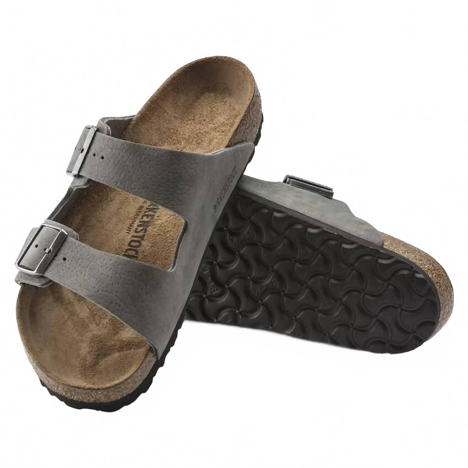 Women's Arizona Leather Sandals In Desert Buck Whale Gray