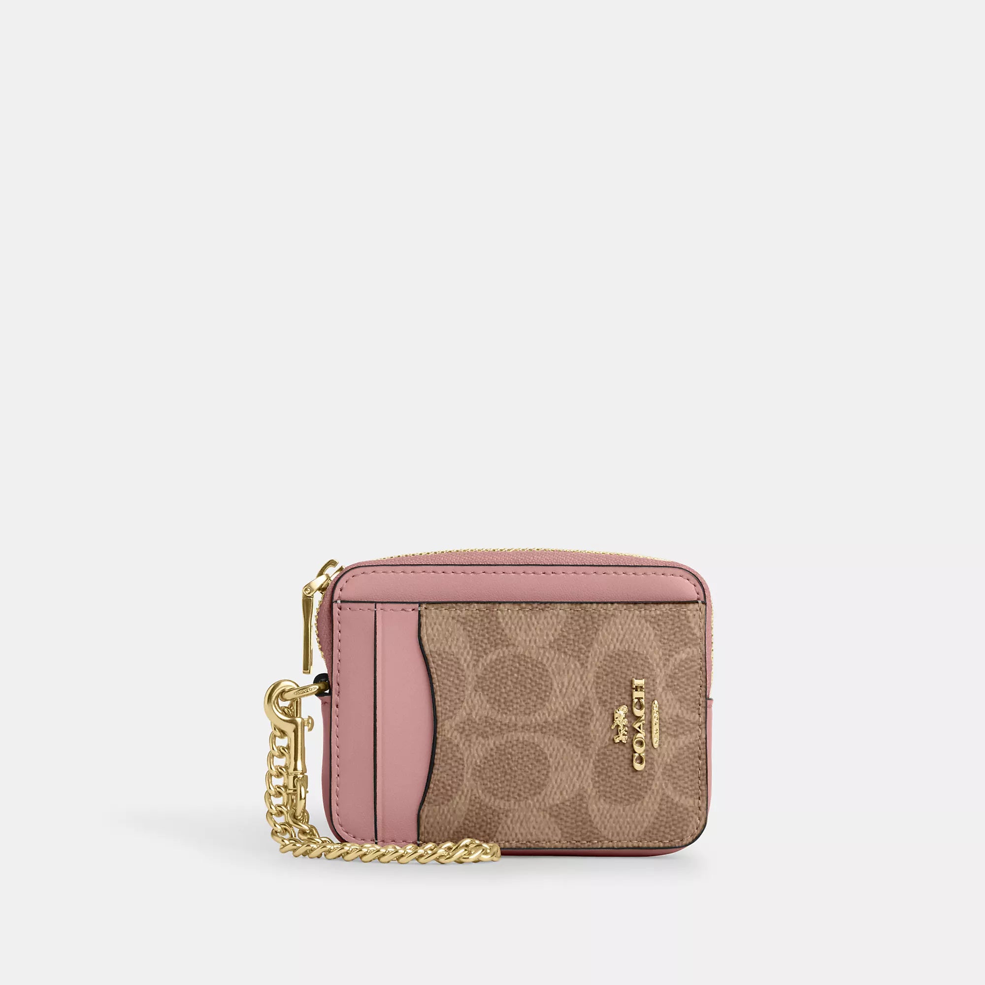 Coach Outlet Zip Card Case In Signature Canvas