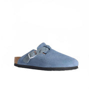 Women's Boston Braided Narrow Clogs In Elemental Blue Suede