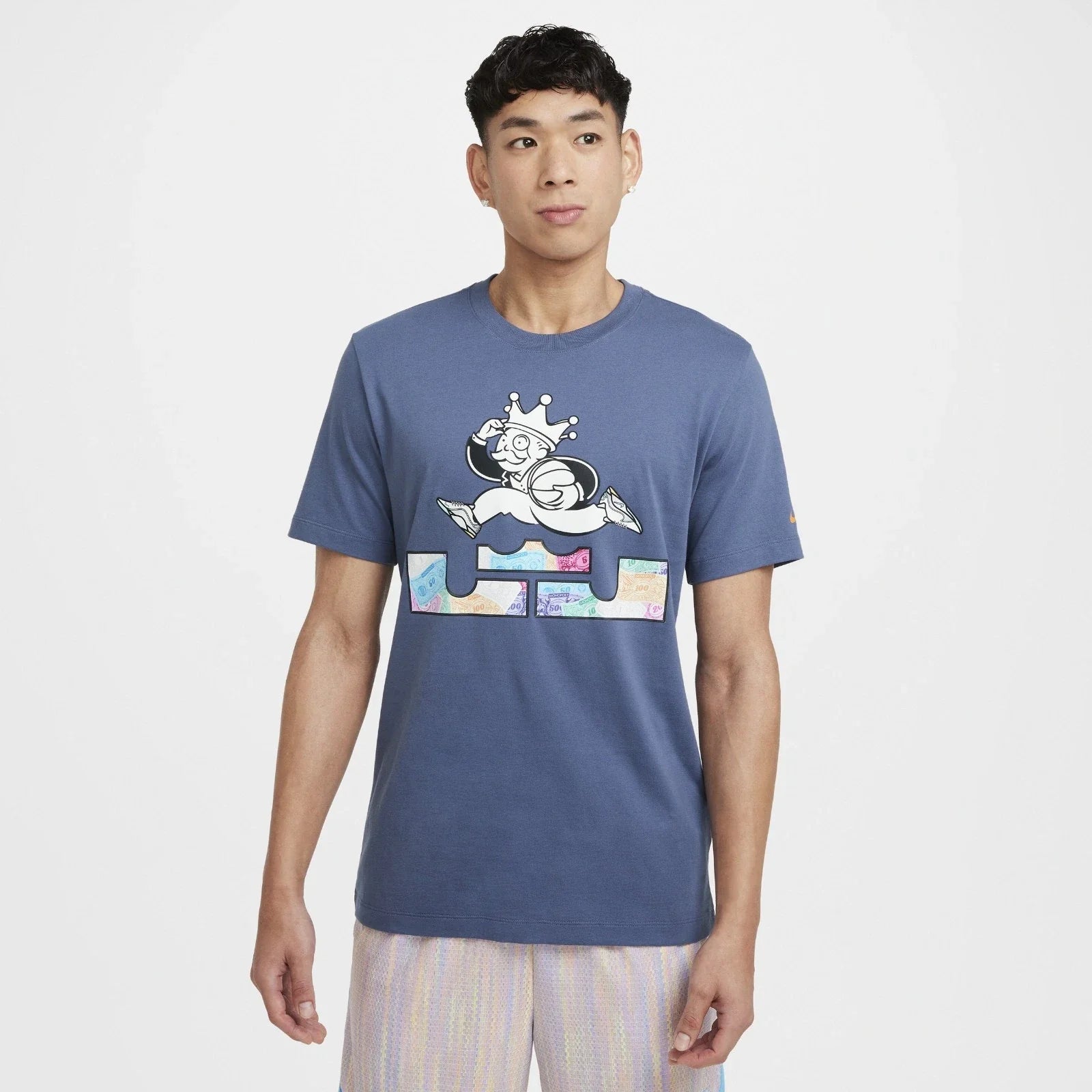 Nike LeBron Monopoly T-Shirt Men's Blue Graphic Print Short Sleeve DSGL706