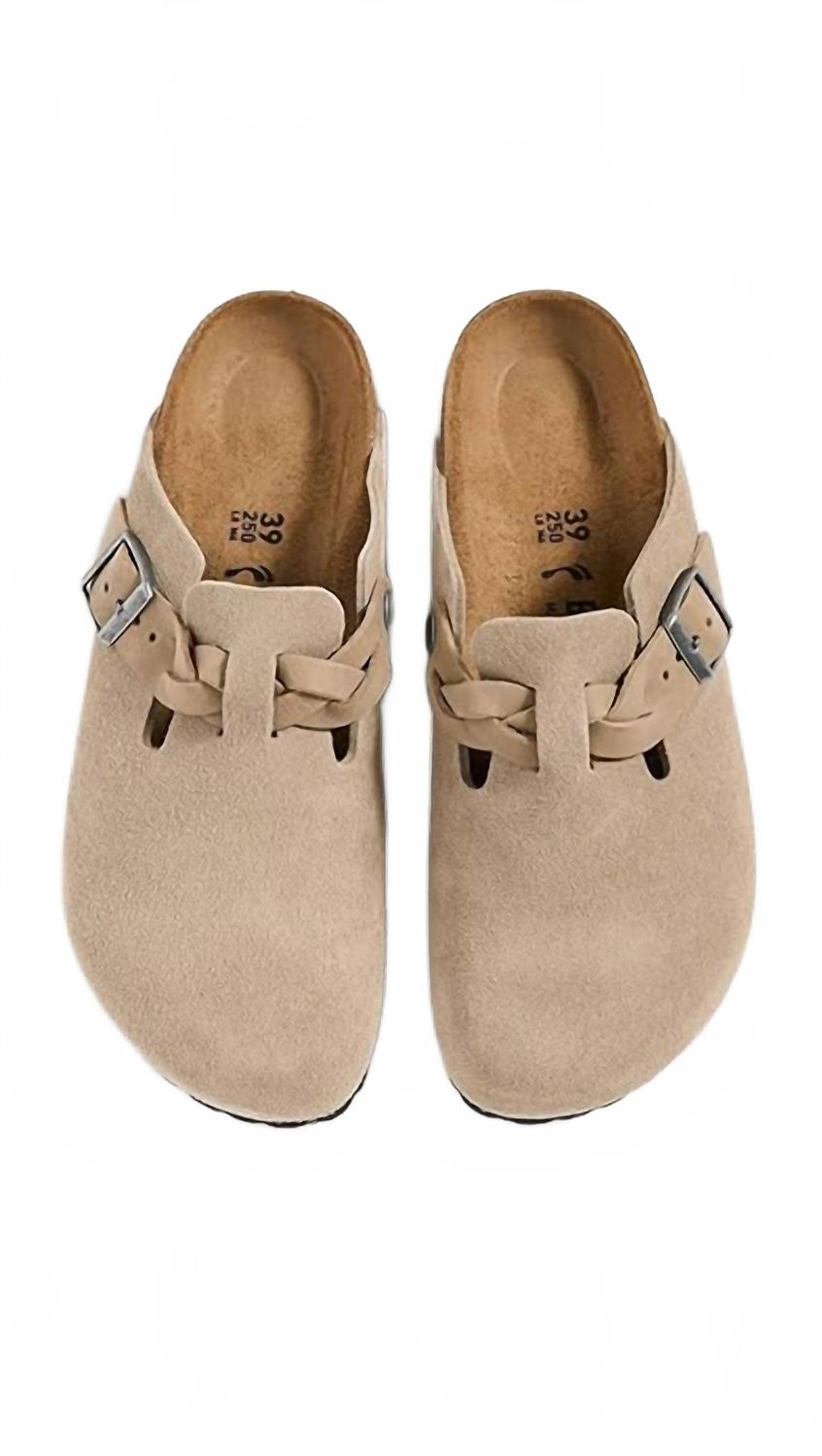 Women's Boston Braid Clogs In Taupe, Tan