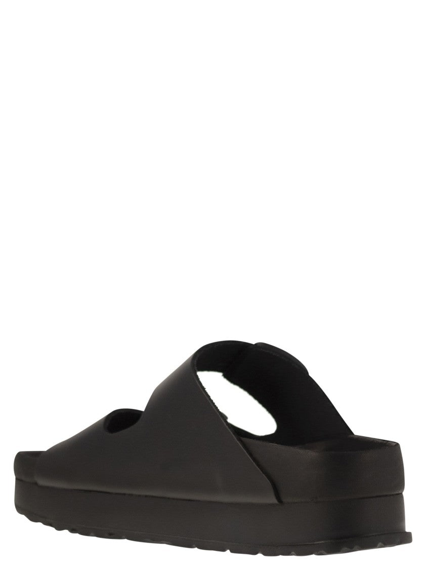Arizona Platform - Slipper With Leather Buckles