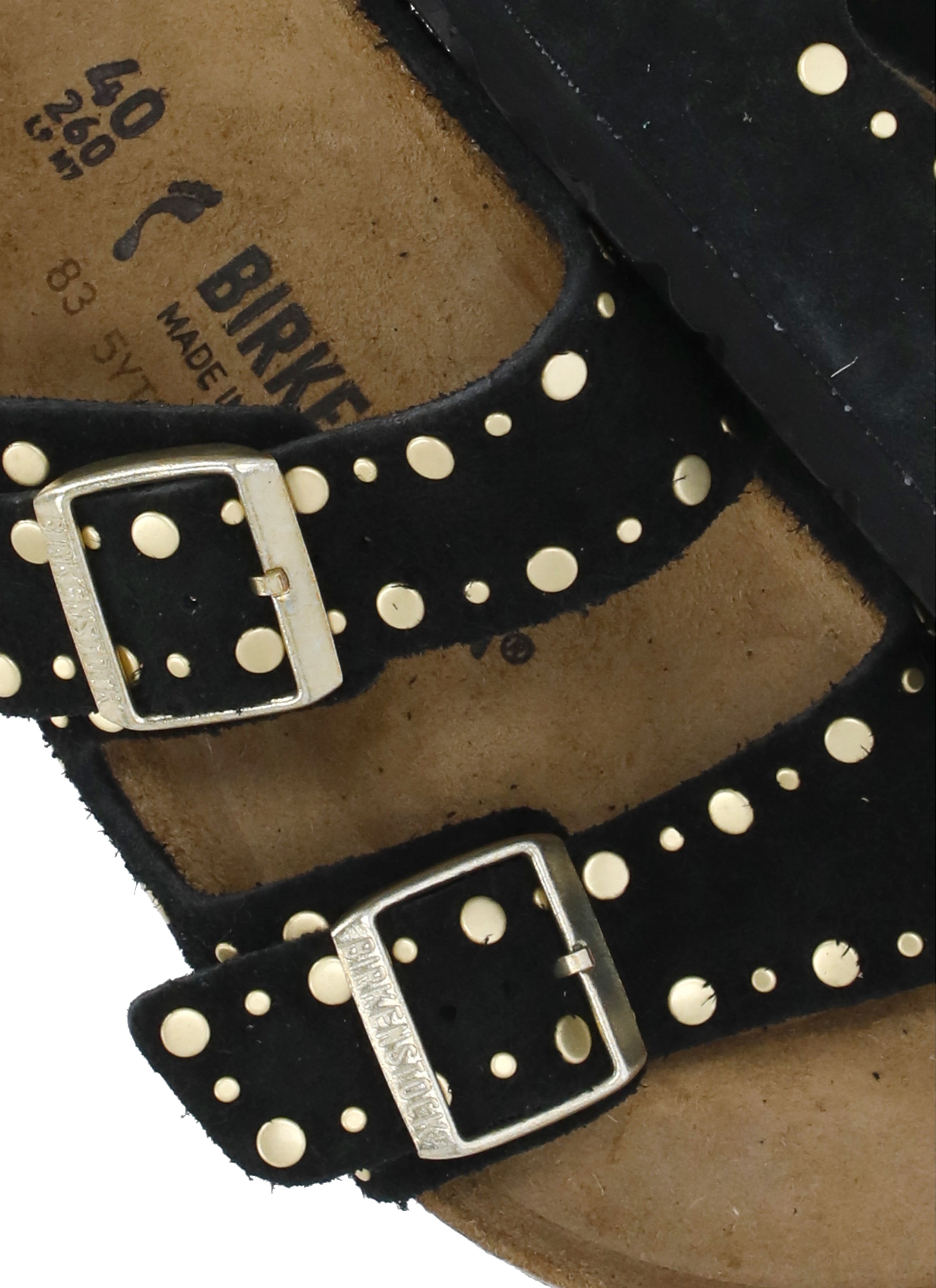 Black Arizona Suede Buckle Slides