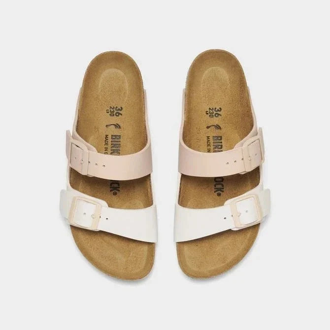 Women's Birkenstock Arizona Split Birko-Flor Beige Sandals HAWK2463
