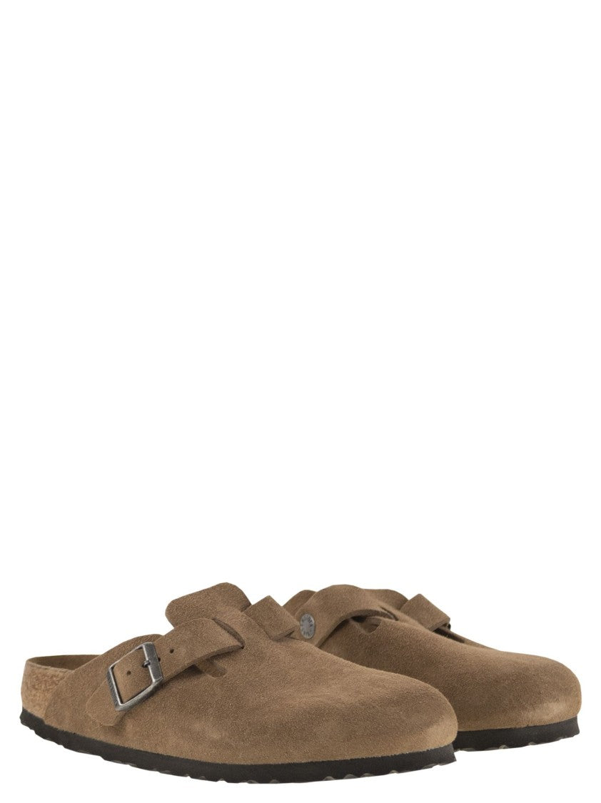 Classic Suede Sabot with Adjustable Buckle