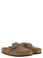 Classic Suede Sabot with Adjustable Buckle