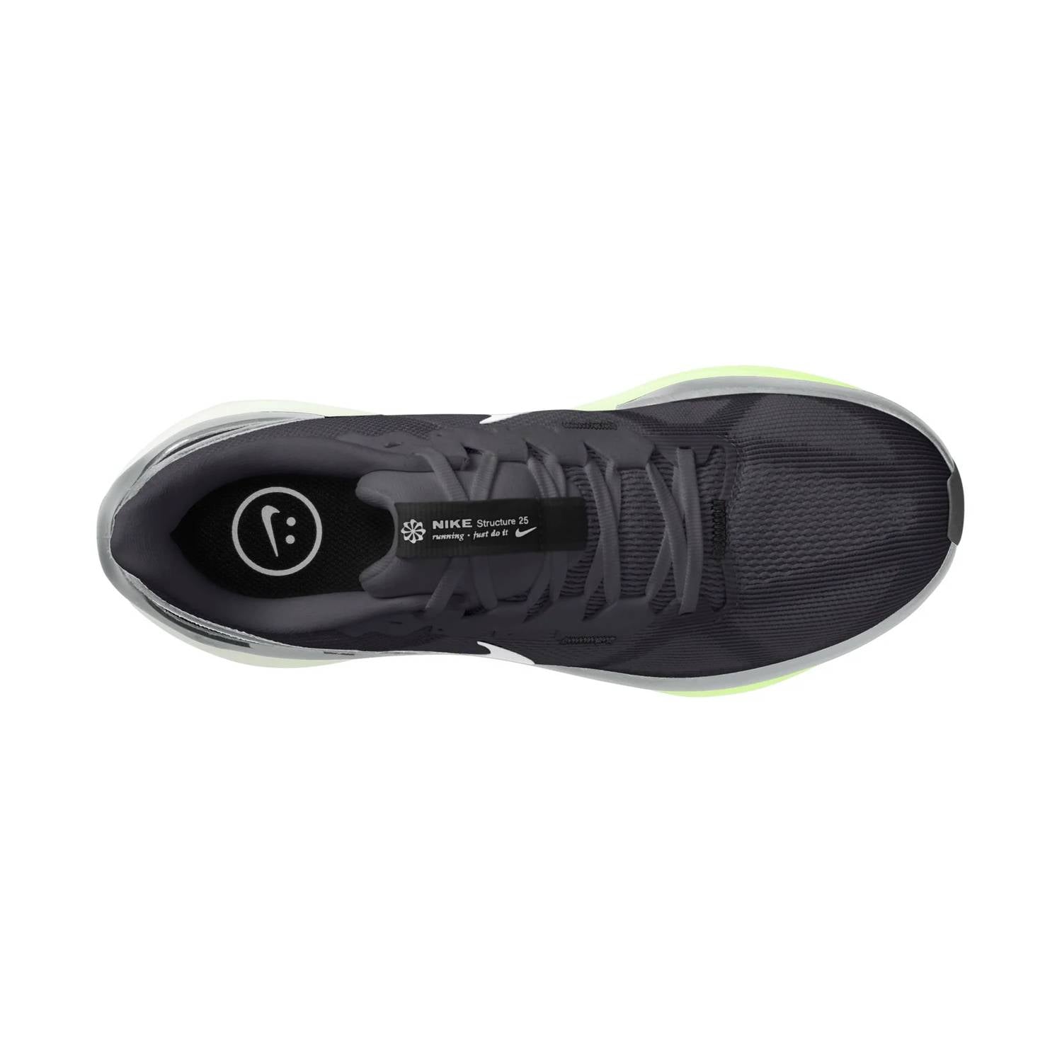 Men's Structure 25 Road Running Shoes In Anthracite & Volt