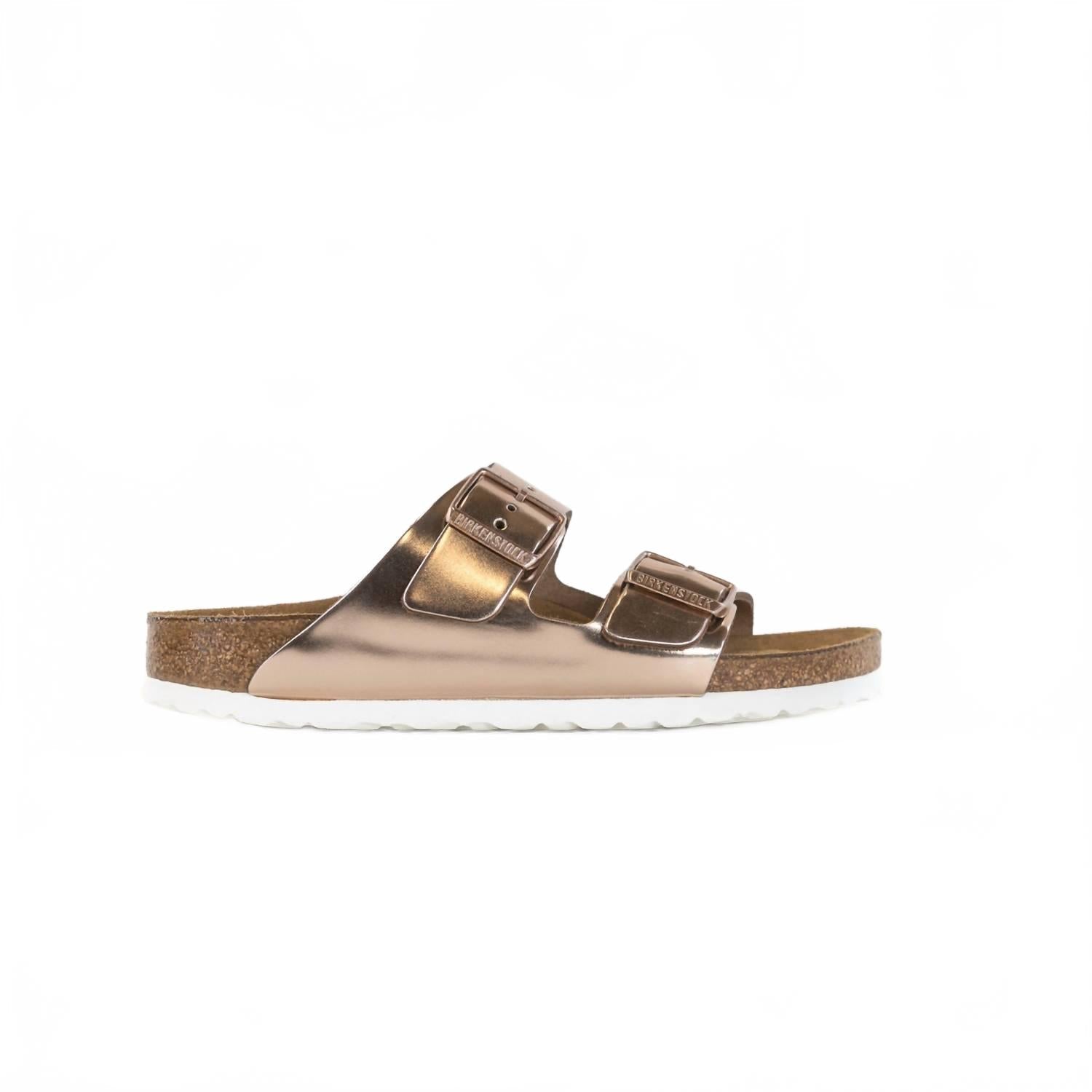 Women's Arizona Soft Footbed Sandal In Copper Leather