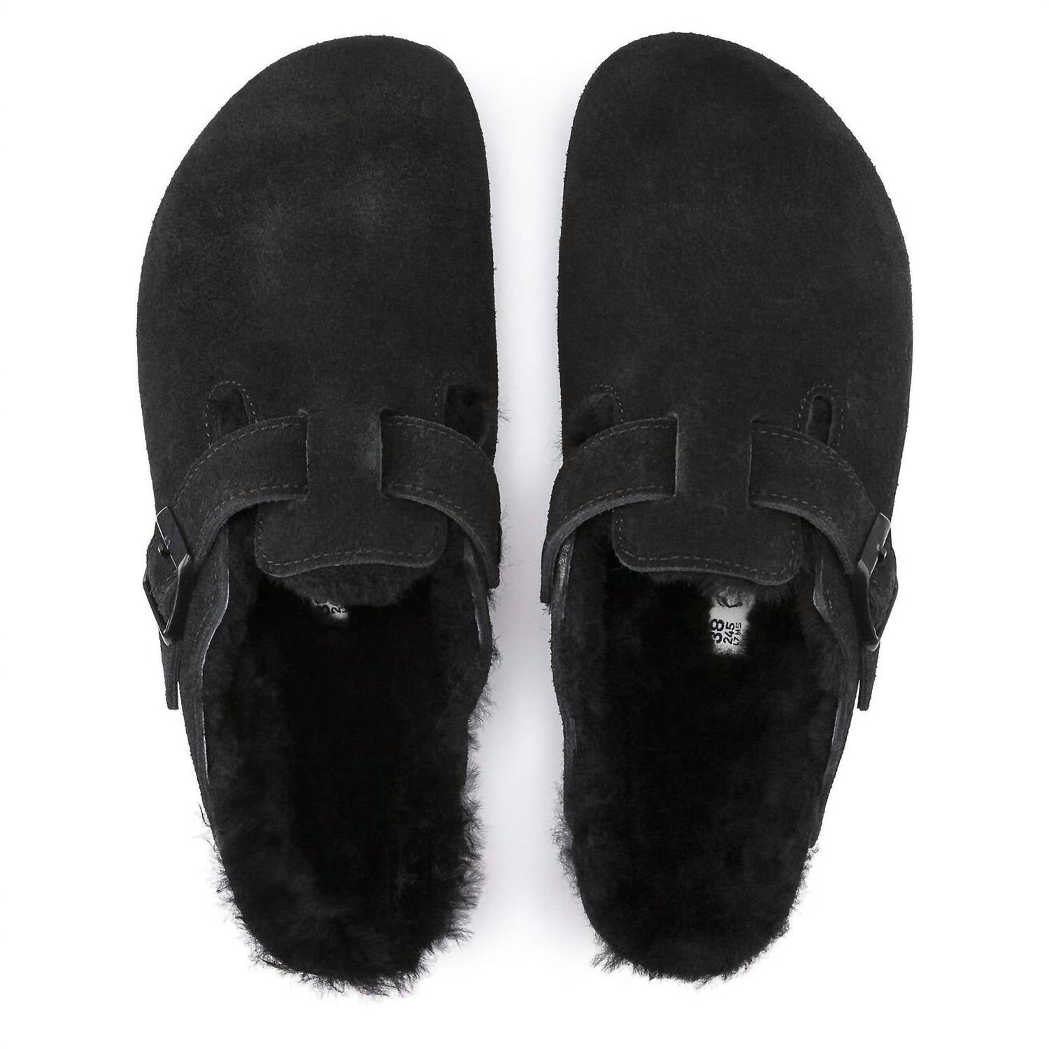 Unisex Boston Shearling Sandal In Black