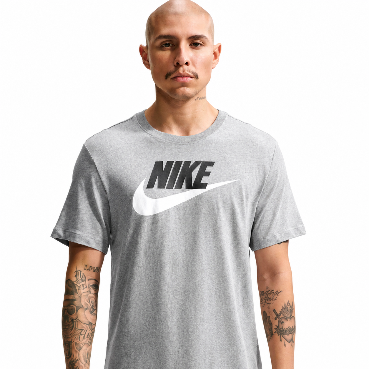 Men's Nike Sportswear Icon Futura T-Shirt Dark Grey Heather/Black/White AR5004-063