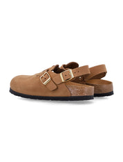 Tokio Soft Nubuck Ankle Strap Clogs