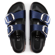 Unisex Arizona Big Buckle Velvet Sandal (Narrow) in Midnight