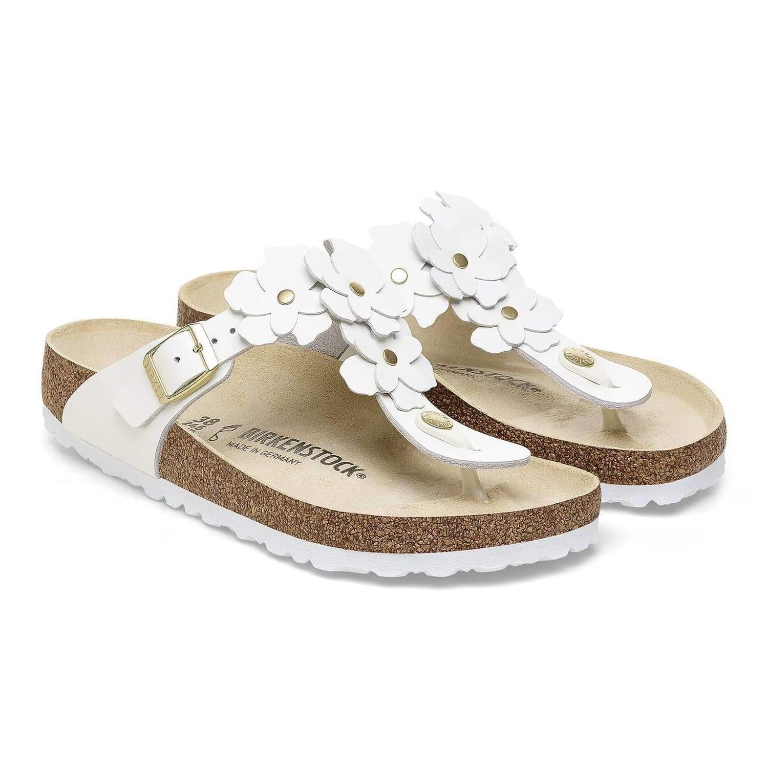 Women's Gizeh Flowers Sandals In White