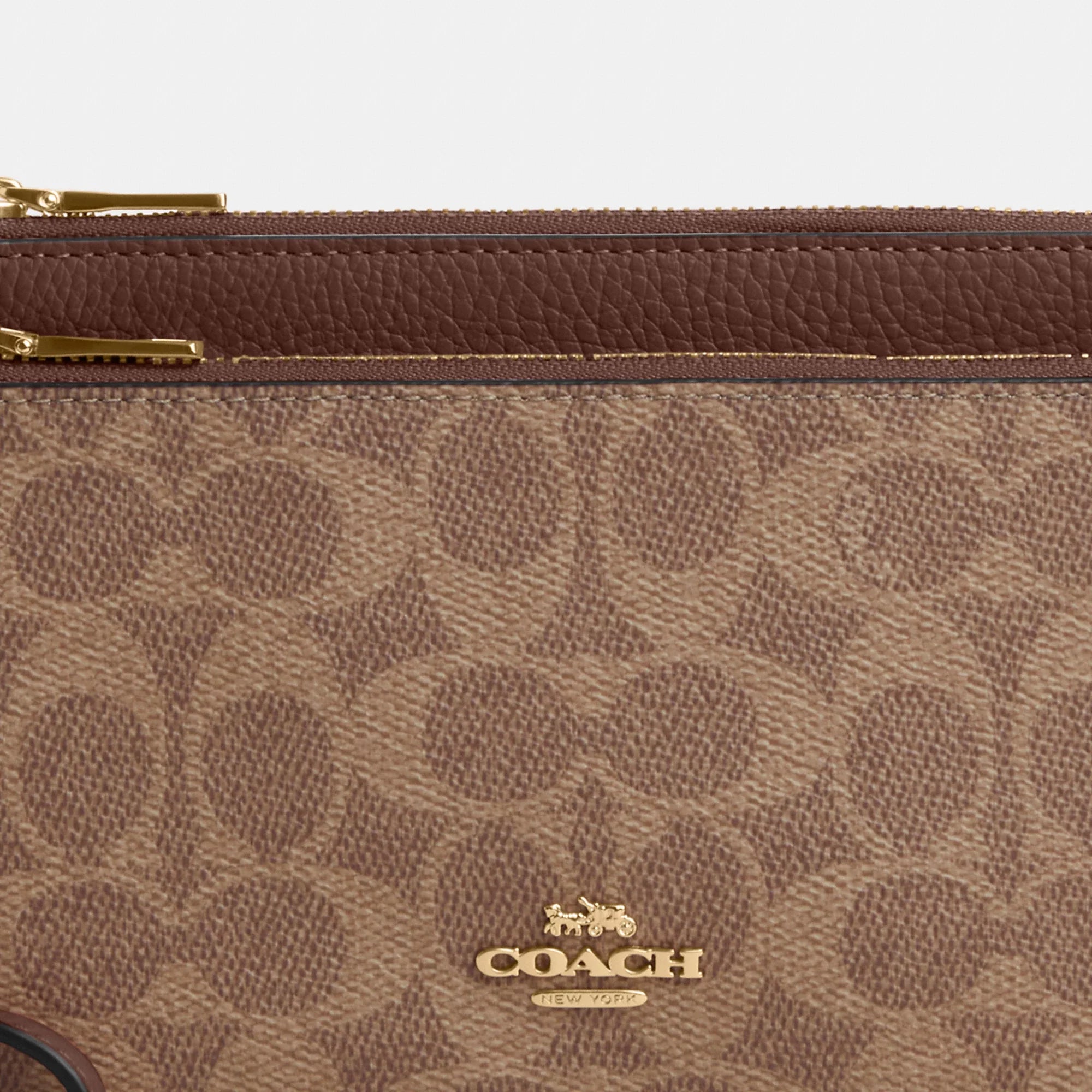 Coach Outlet Double Zip Wallet In Signature Canvas