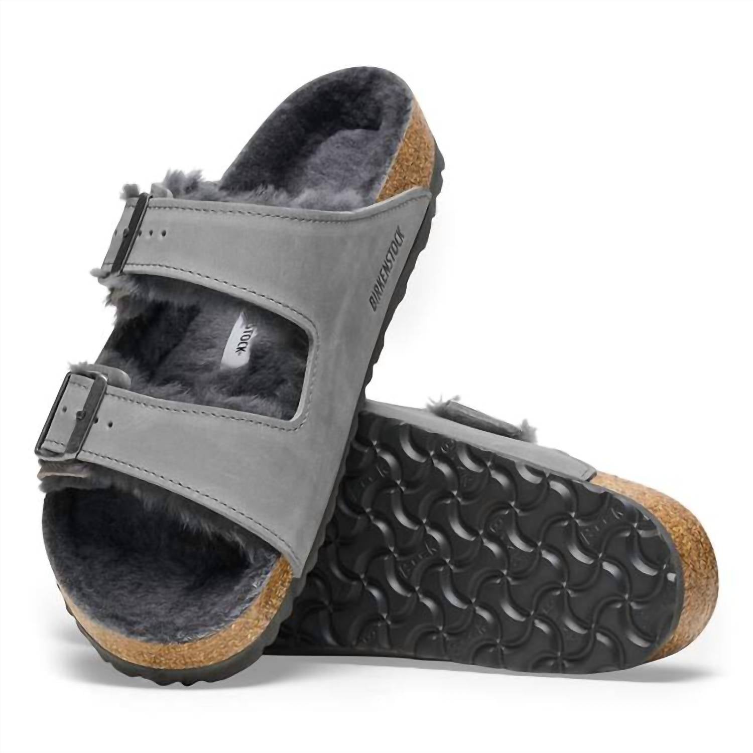 Women's Arizona Shearling Narrow Sandal In Iron