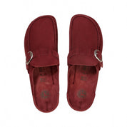 Unisex Buckley Suede Embossed Narrow Clogs In Zinfandel