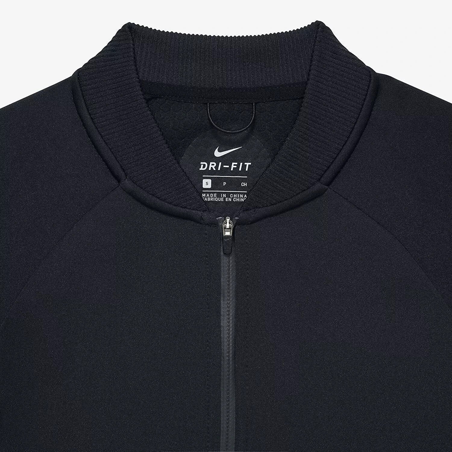 Women's Nike Therma Sphere Jacket Black Short Sleeve Full Zip Active ASM105