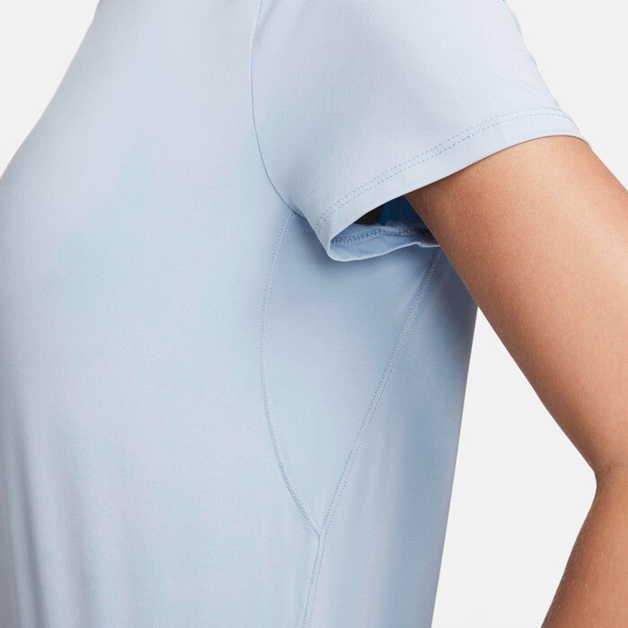 Women's Nike One Classic Top Blue Dri-FIT Crew Neck Pullover Active SRT44