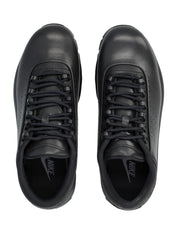 Black Leather Low-Top Sneakers With Visible Air Max Cushioning