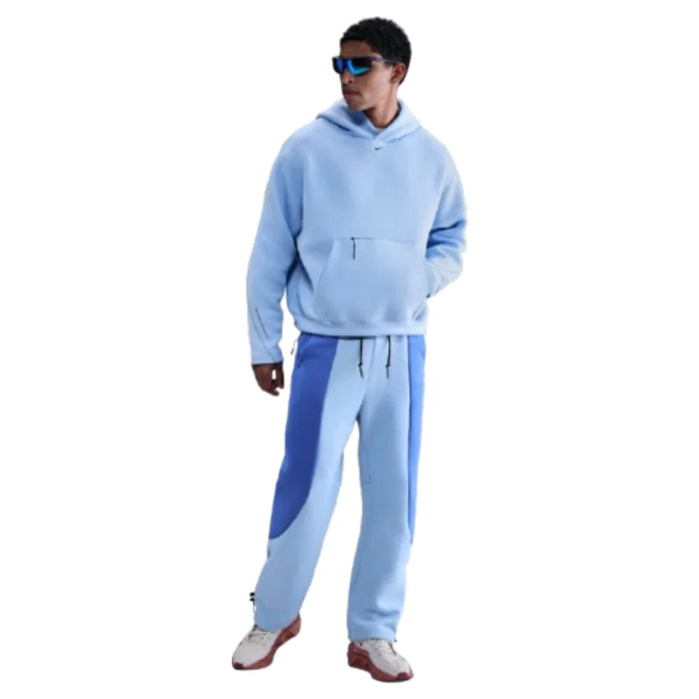 Nike Tech Hoodie Men's Azul Swoosh Fleece Embroidered Oversized Fit JAX1050