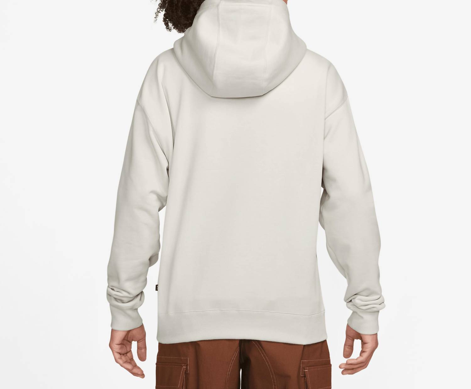 Sb Oval Logo Fleece Pullover Hoodie In Light Bone/deep Jungle