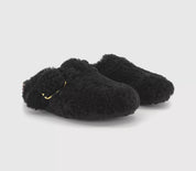 Women's Boston Big Buckle Teddy Clogs In Black/gold