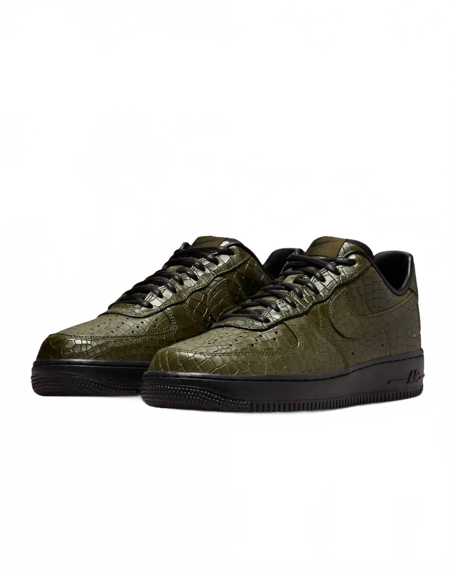 Men's Air Force 1 '07 Premium Morse Code Sneaker In Cargo Khaki/black/metallic