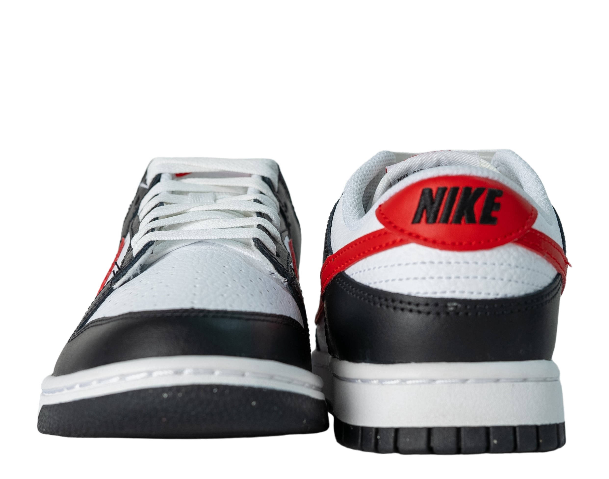 Men's Nike Dunk Low Retro Red Swoosh Panda Shoes FB3354-001
