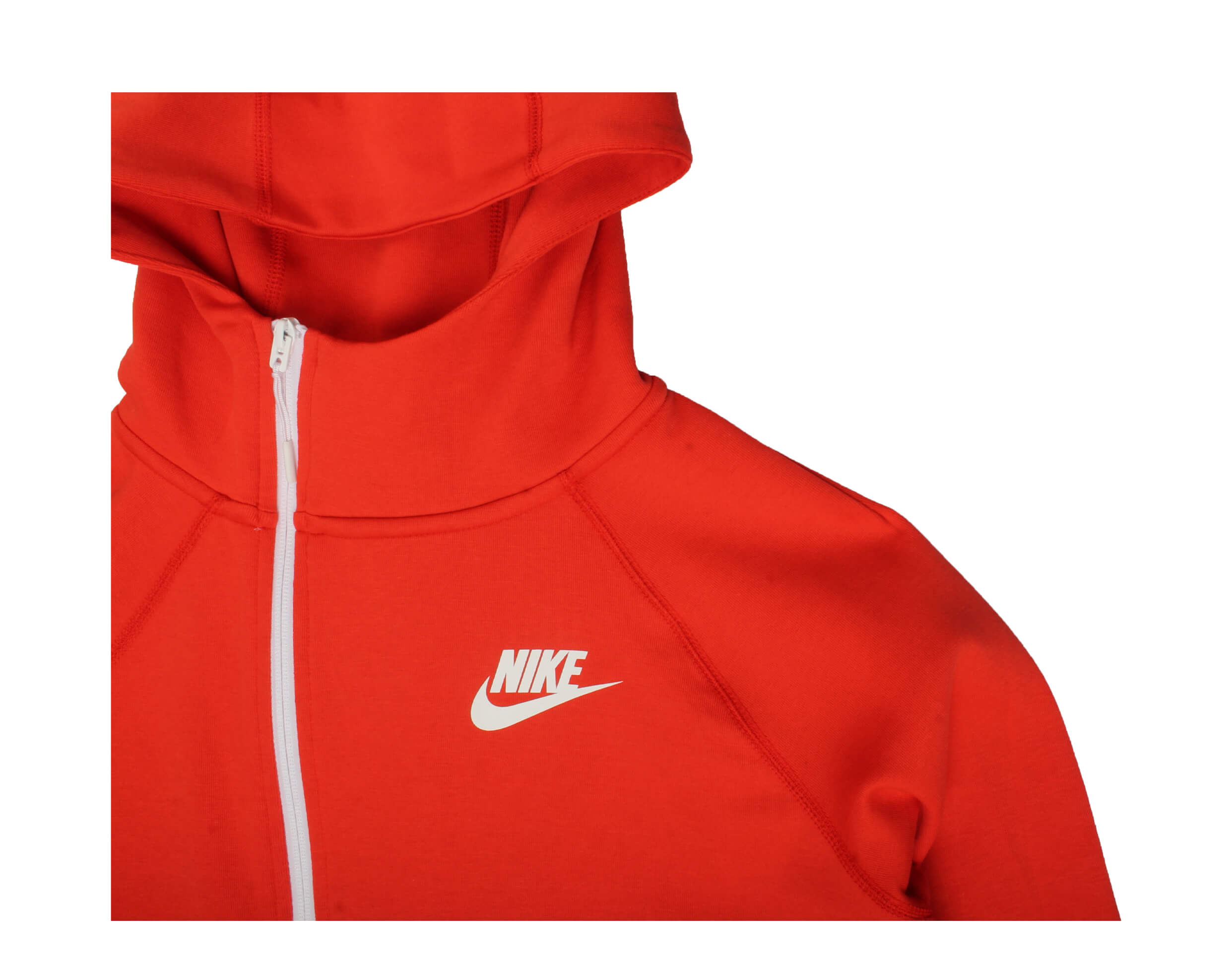 Women's Nike Sportswear Tech Fleece Full-Zip Habanero Red Hoodie 930757-634