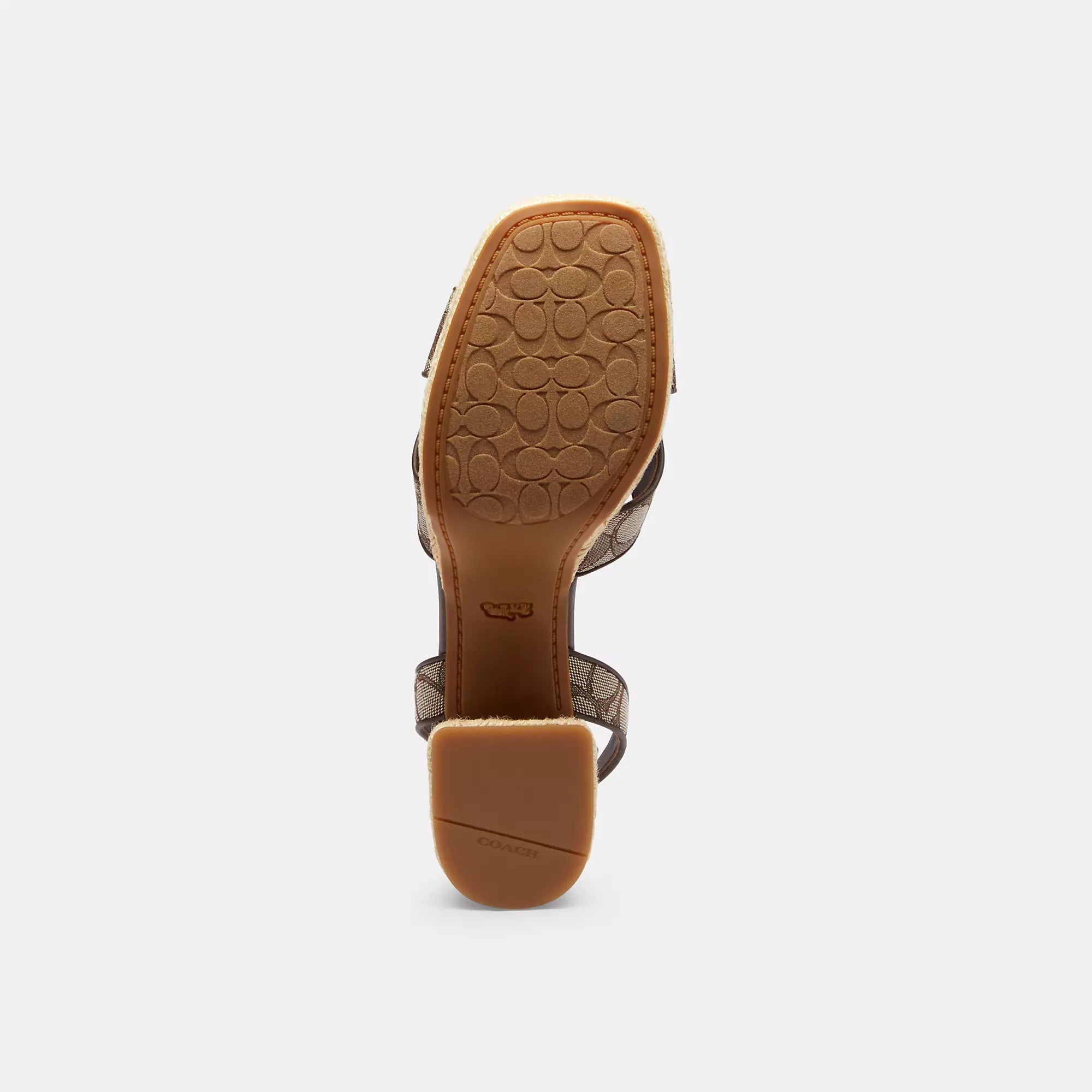 Coach Outlet Block Heel Sandal In Signature Jacquard