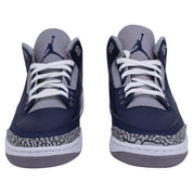 Nike Air Jordan 3 Retro Sneakers in 'Georgetown' in Blue and Grey Tumbled Leather