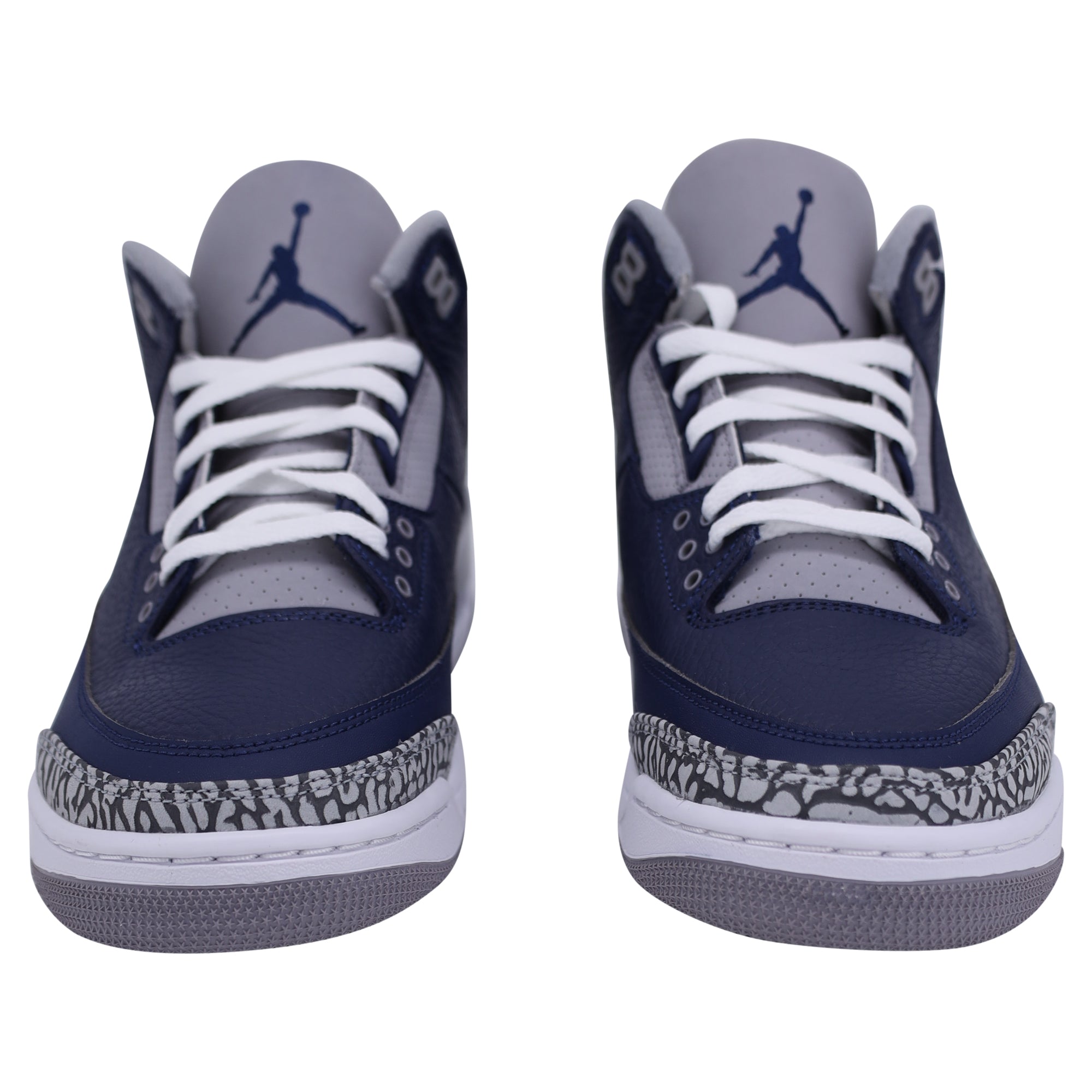 Nike Air Jordan 3 Retro Sneakers in 'Georgetown' in Blue and Grey Tumbled Leather