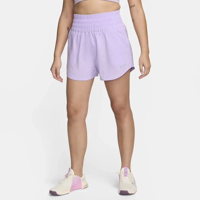 Women's Nike One Shorts Lilac Bloom Dri-FIT Brief-Lined Ultra High-Waist SRT152