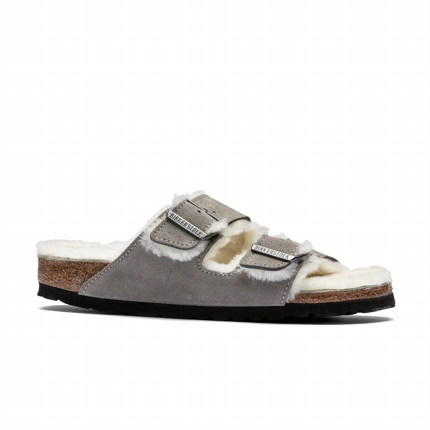 Women's Arizona Shearling Suede Leather Sandals In Natural