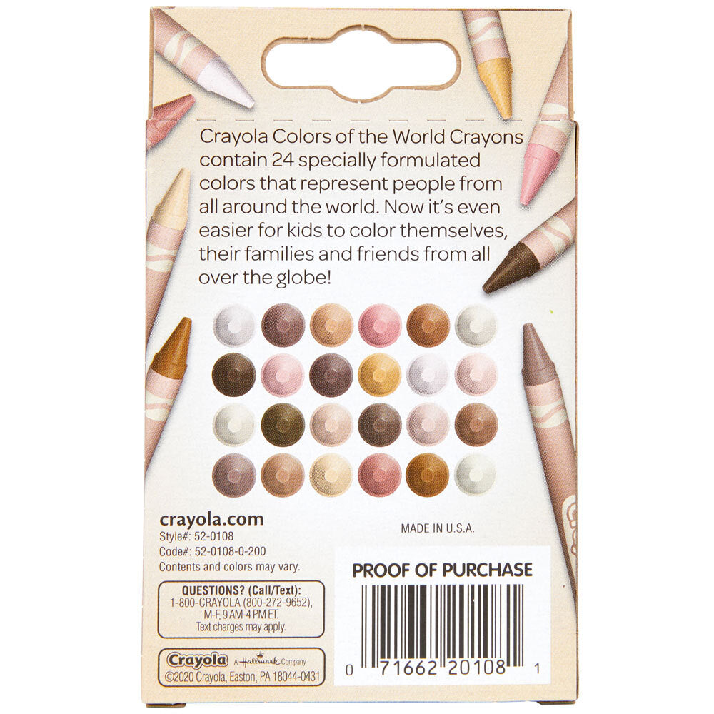 24pc Crayola Colours Of The World Crayons 3+