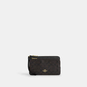 Coach Outlet Double Zip Wallet In Signature Canvas